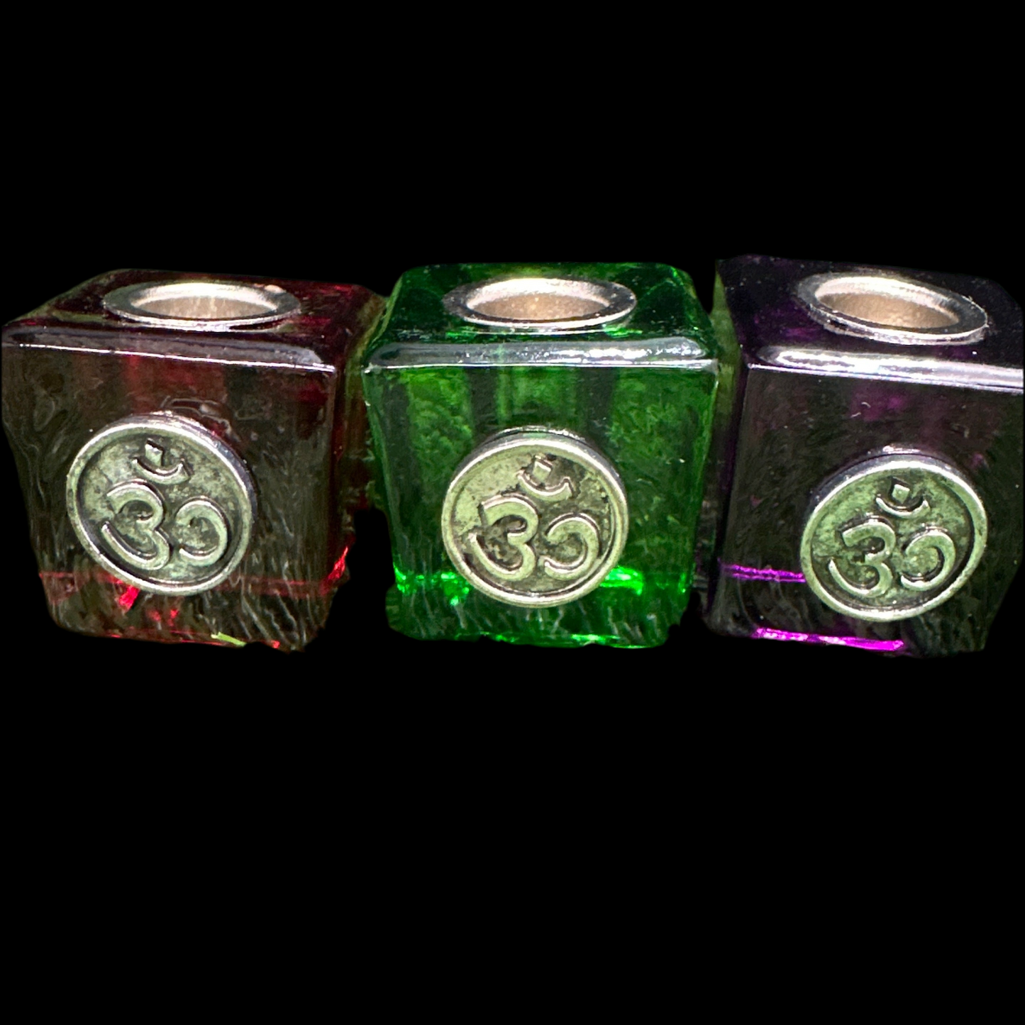 OM Glass Chime Candle Holder