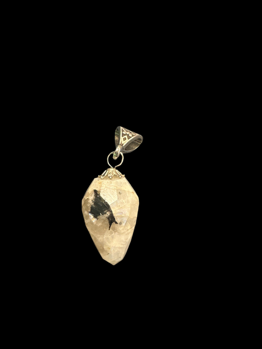 Rainbow Moonstone Silver Necklace