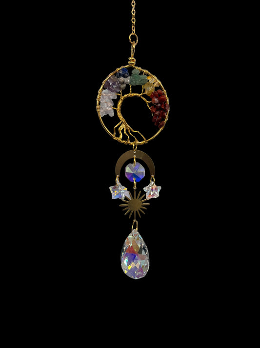 7 Chakra Tree of Life Suncatcher - 14”