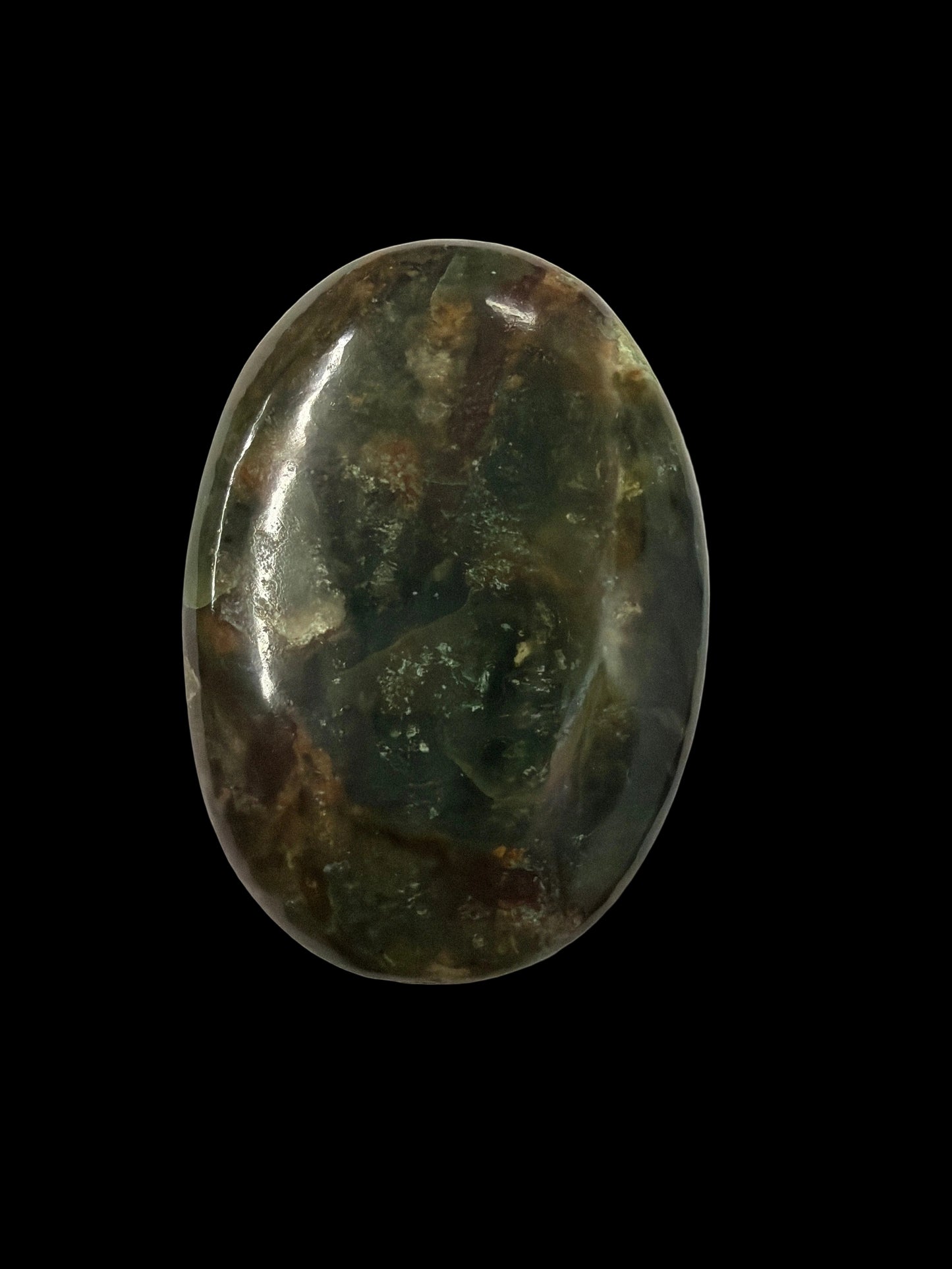 Chrome  Chalcedony Palm Stone & Heart