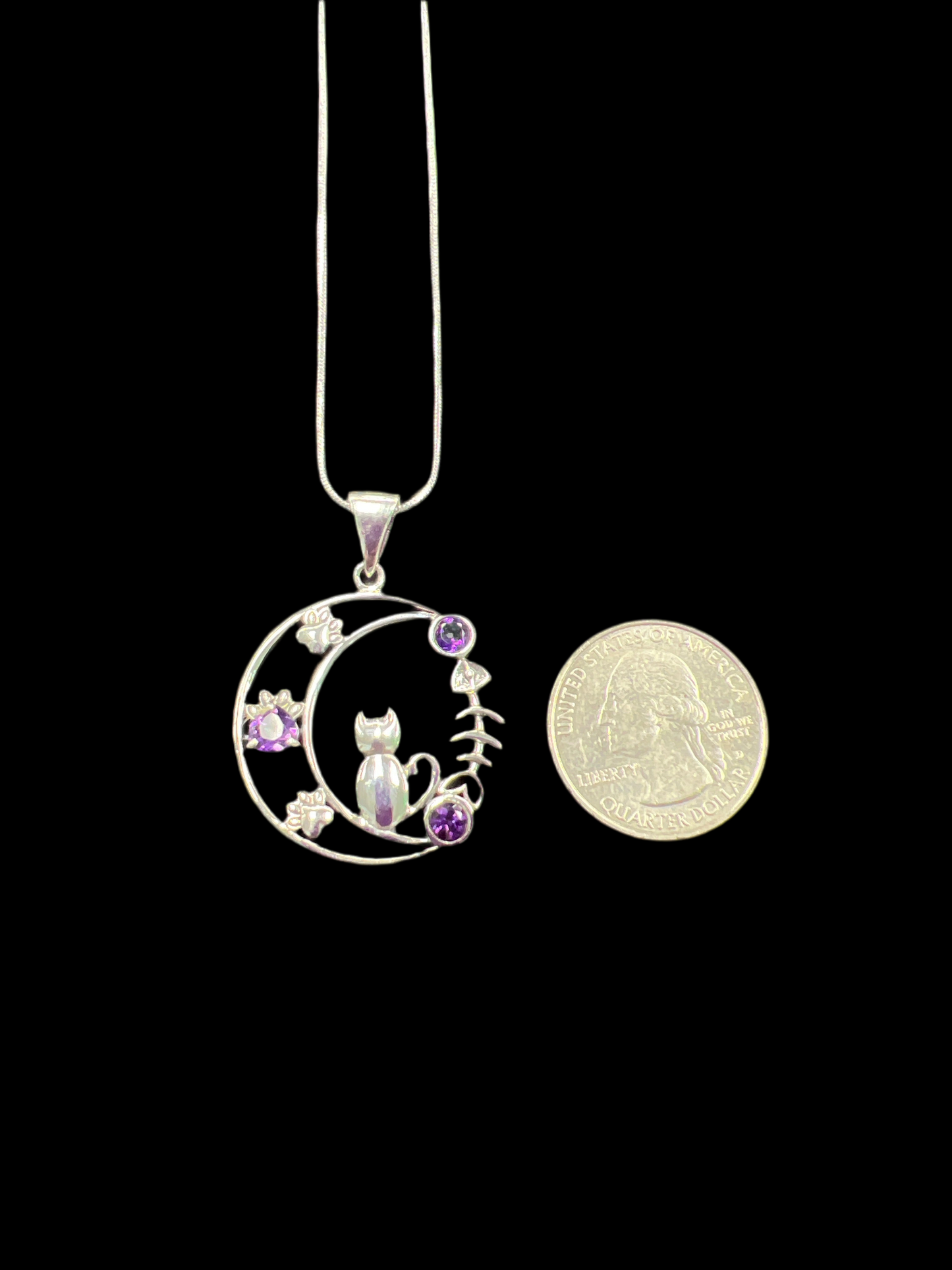 Cat & Moon Necklace