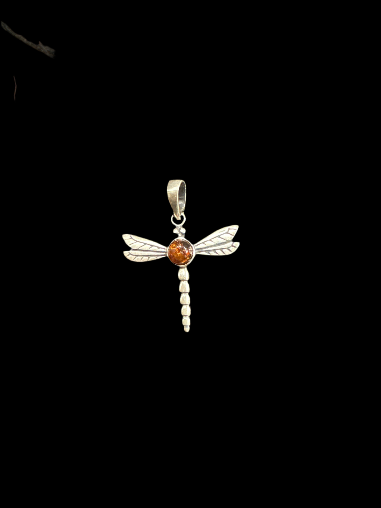 Silver Symbol Amber Necklace