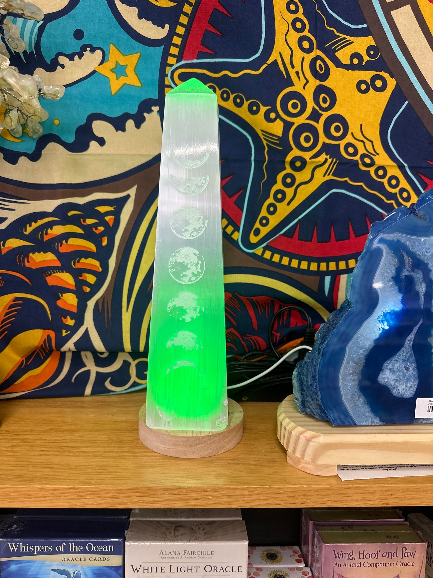 Moon Phase Selenite Lamp