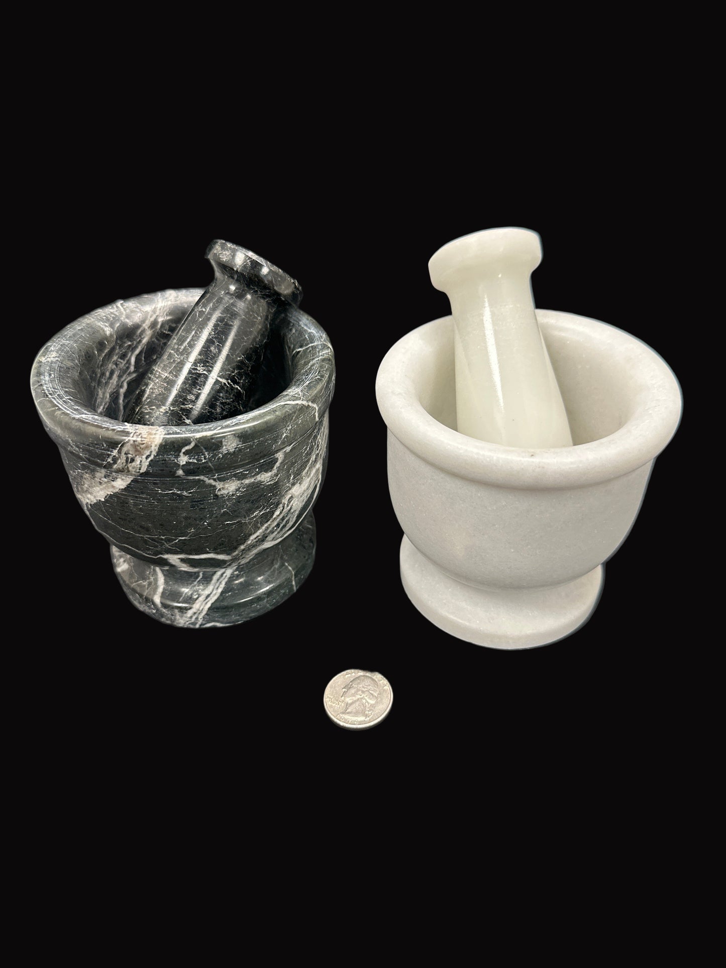 White or Black Marble Mortar & Pestle 4”