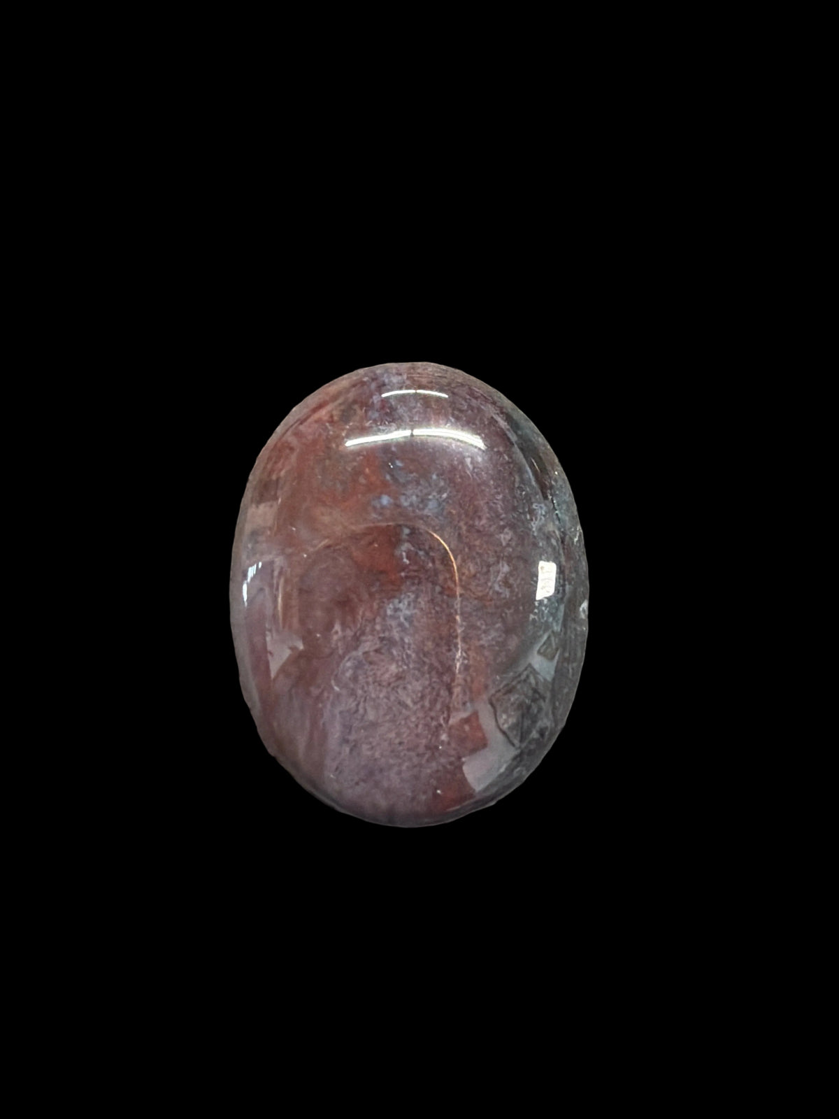 Red Moss Agate Palm Stone