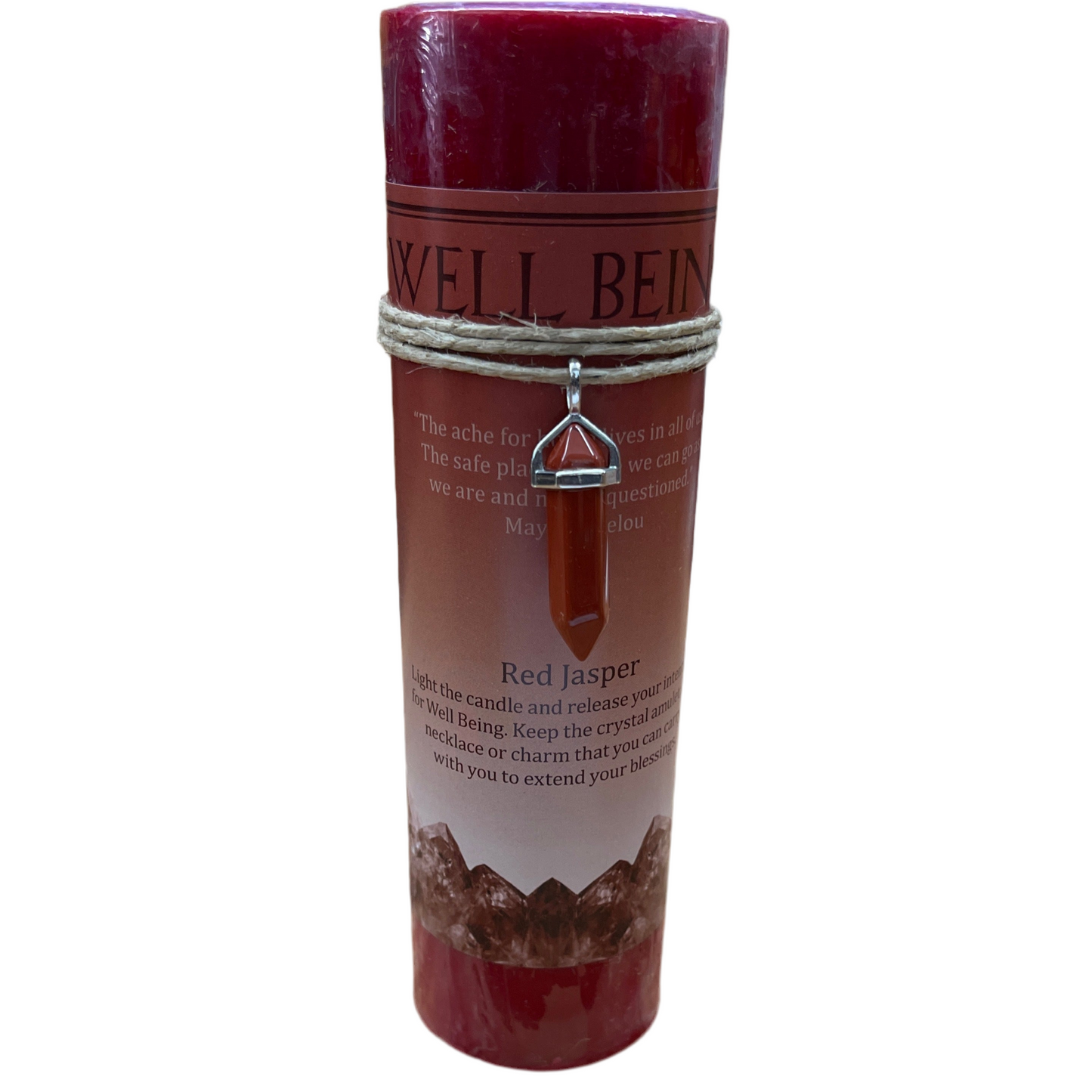 Crystal Energy Candle Wellbeing - Red Jasper