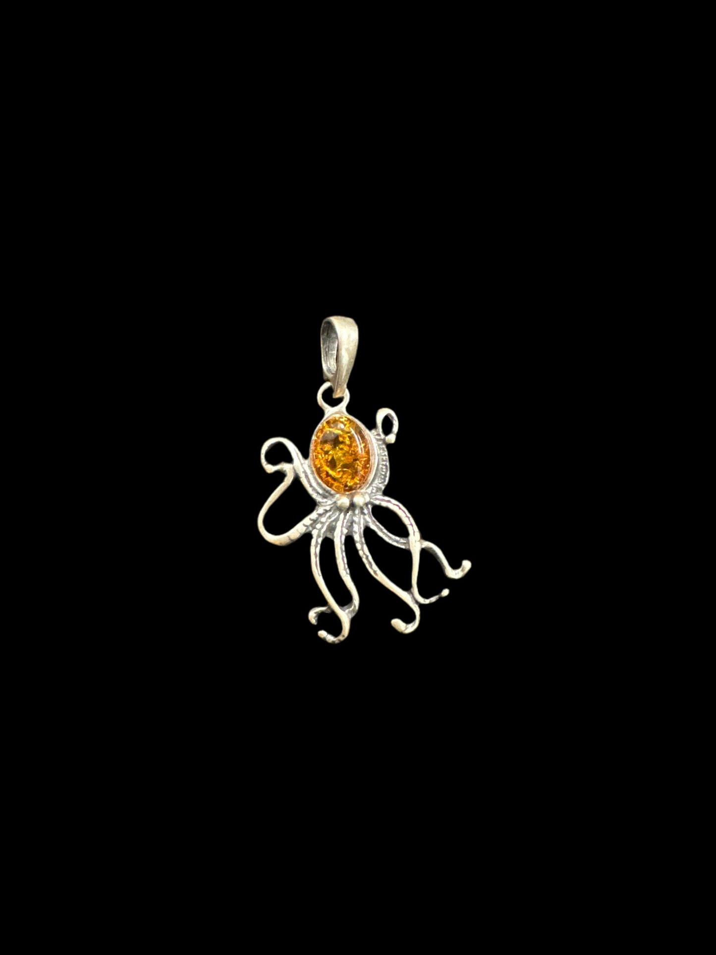 Silver Symbol Amber Necklace