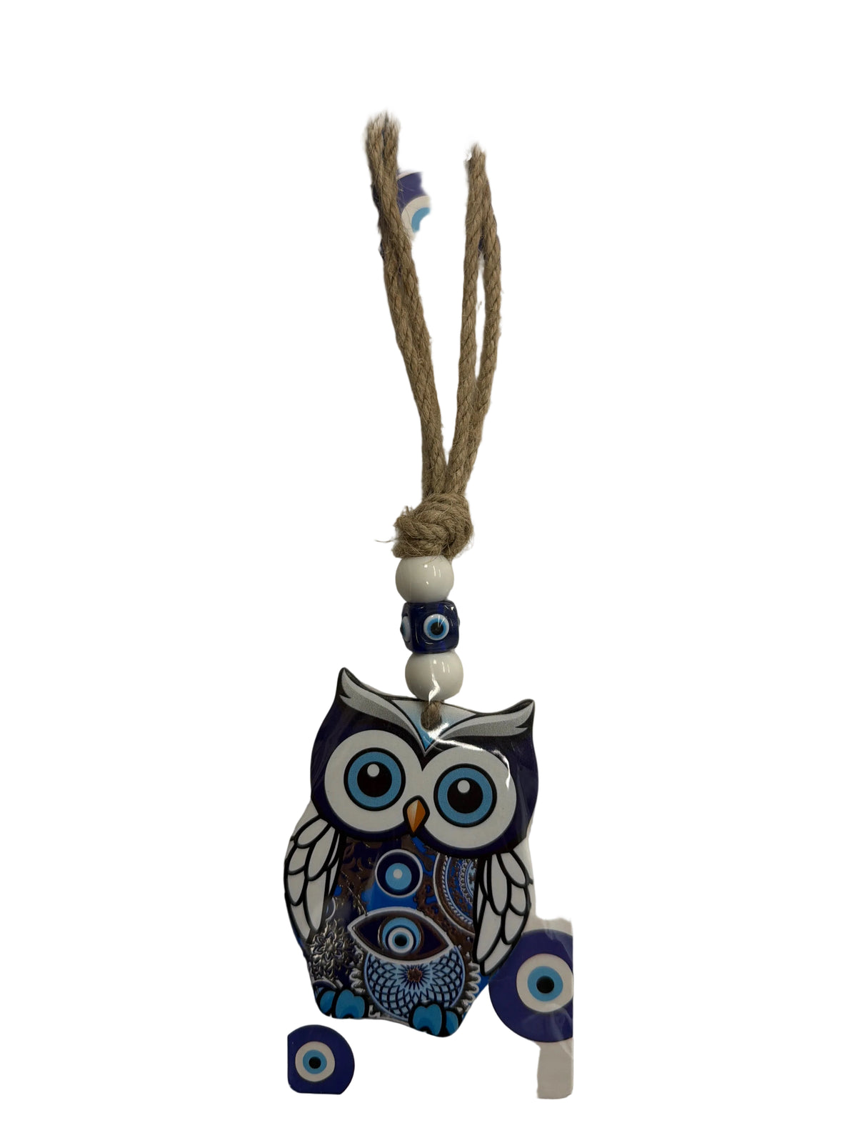 Evil Eye Wood Owl Hanger
