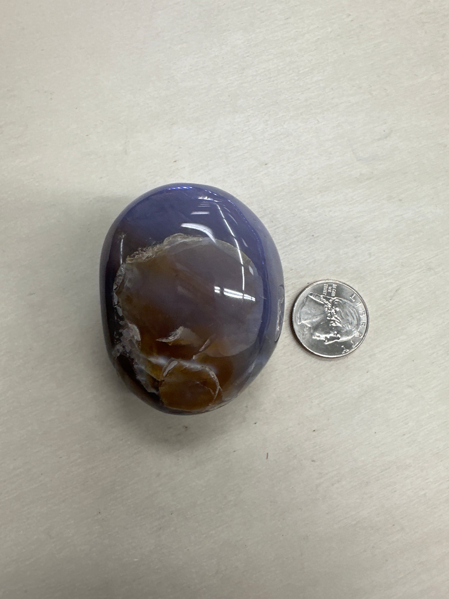 Violet Flame Agate Palm Stones