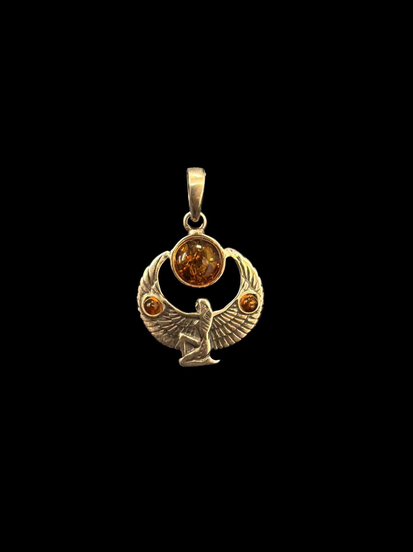 Silver Symbol Amber Necklace