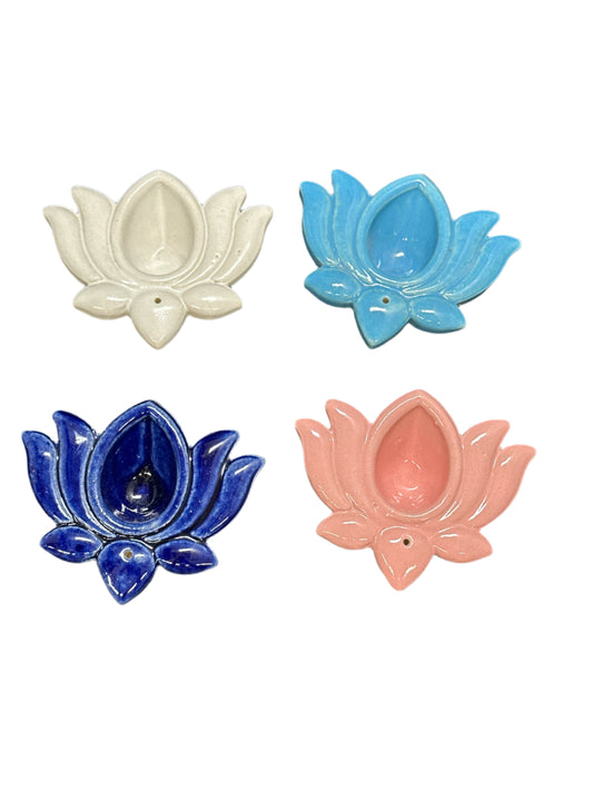 Ceramic lotus cone incense burner