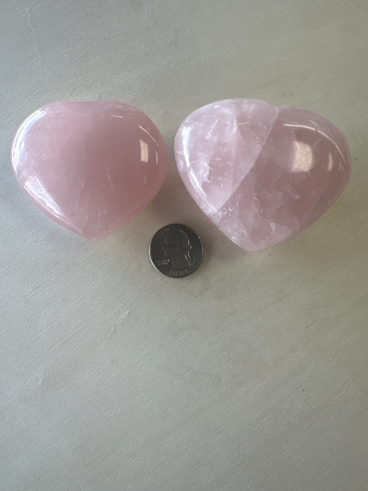 Rose Quartz Large Hearts