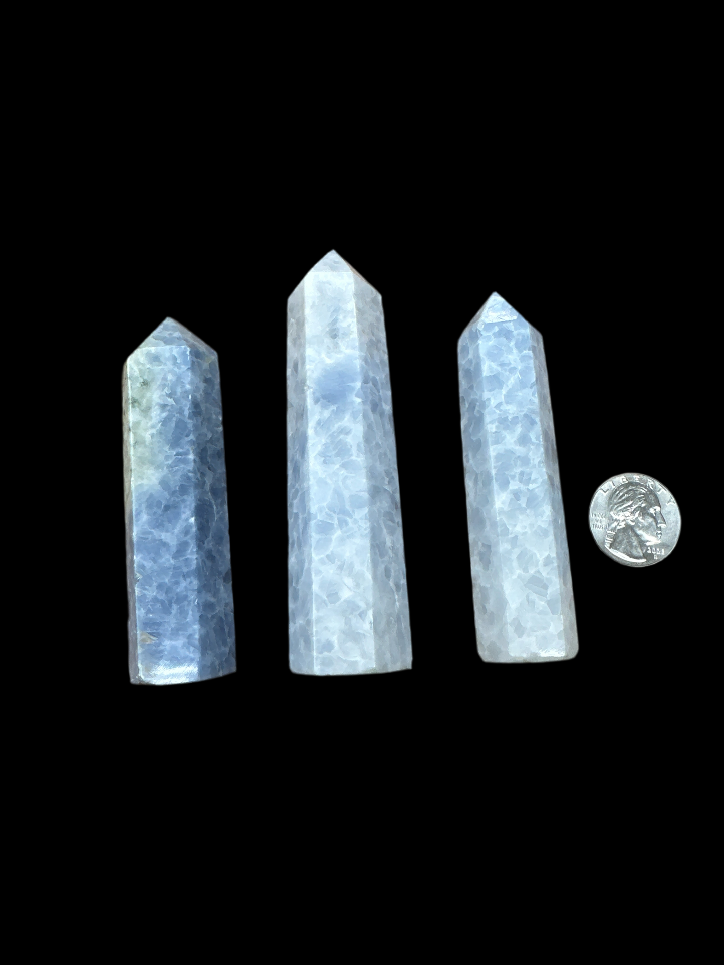 Blue Calcite Tower 4" H