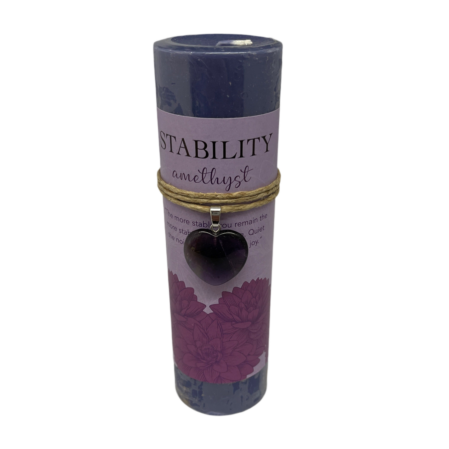 Stability Crystal Heart Candle Amethyst