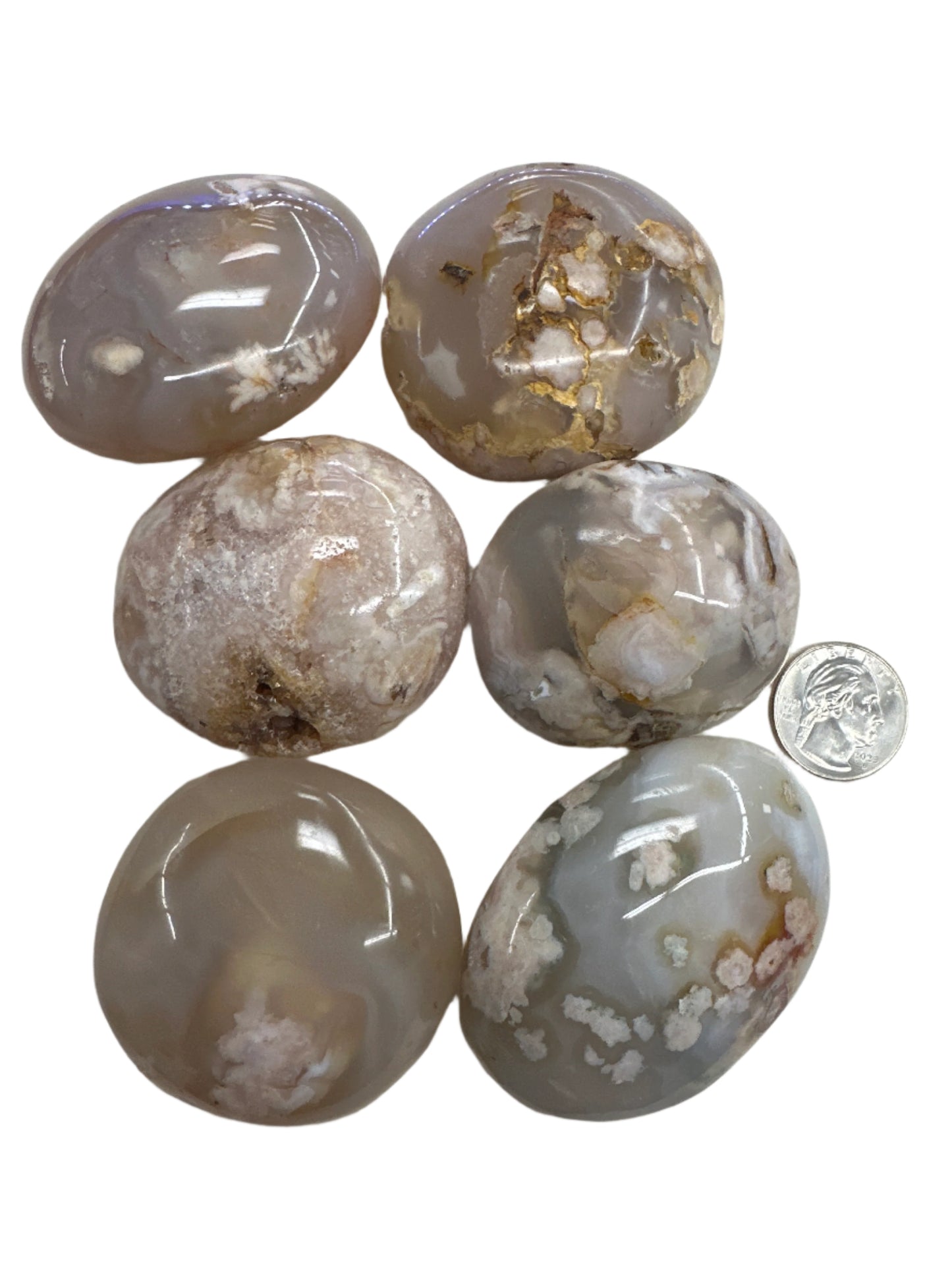 Flower Agate Palm Stone