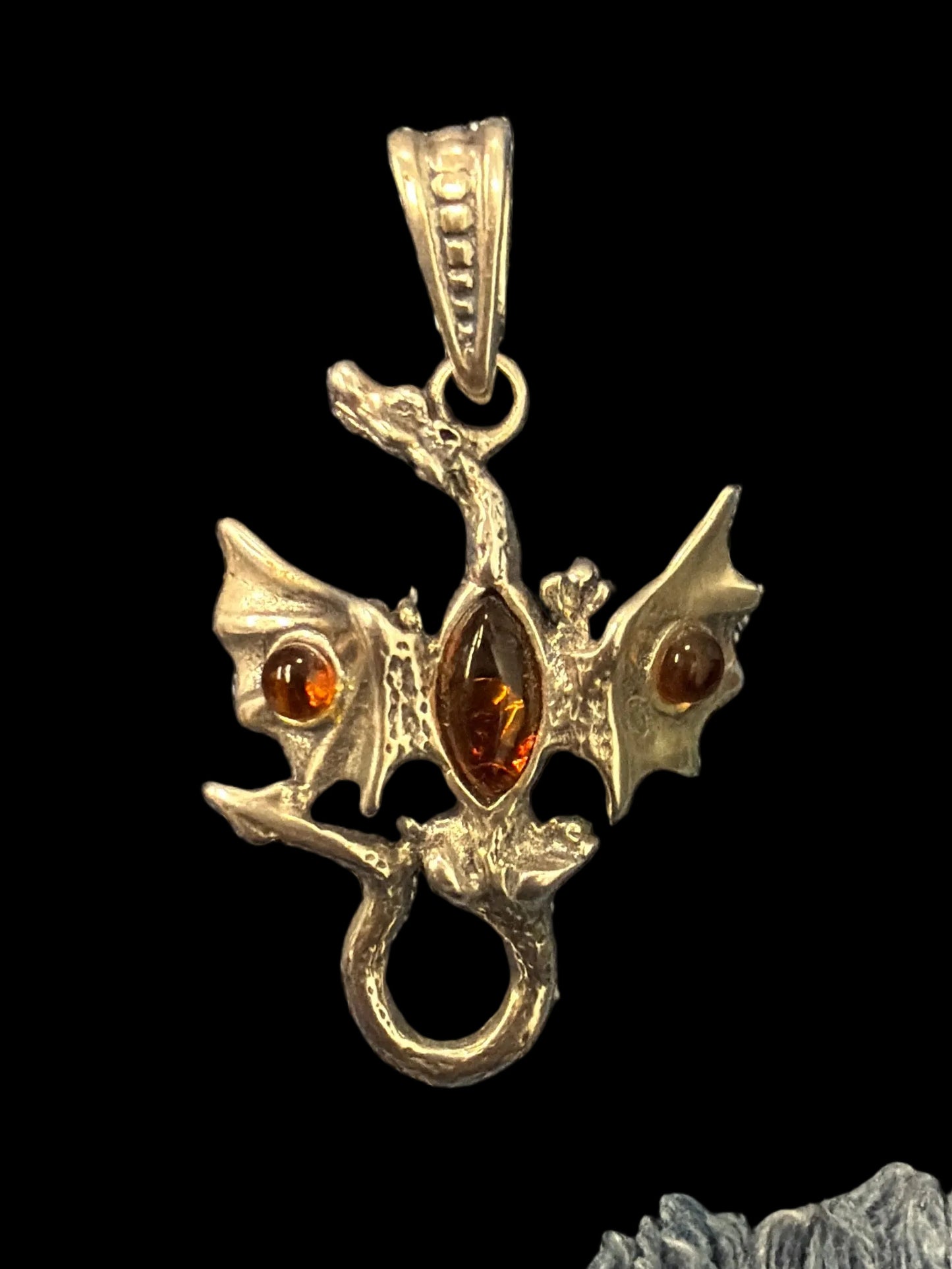 Silver Symbol Amber Necklace