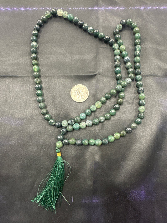 Moss Agate Mala