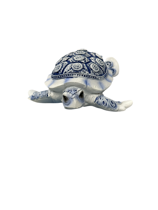 4.5 Inch Sea Turtle Blue and White