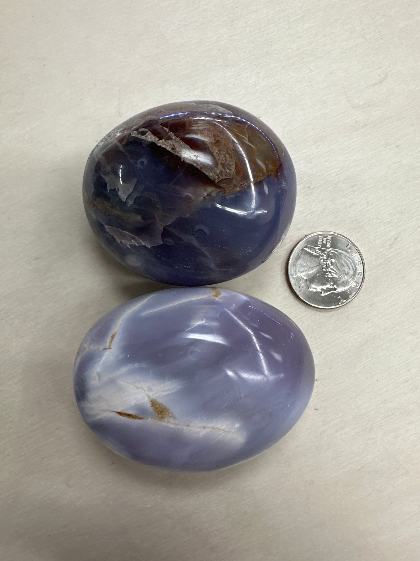 Violet Flame Agate Palm Stones