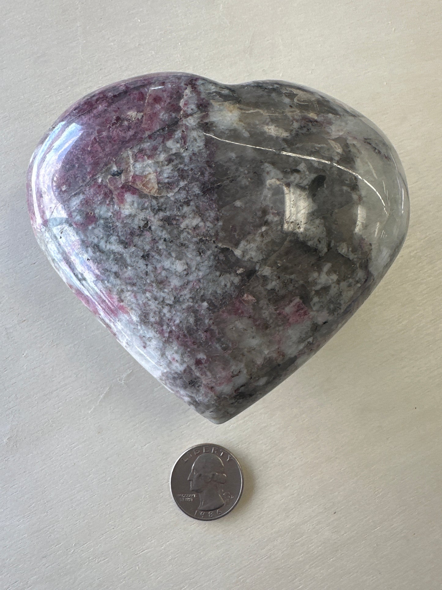 Red Tourmaline Heart