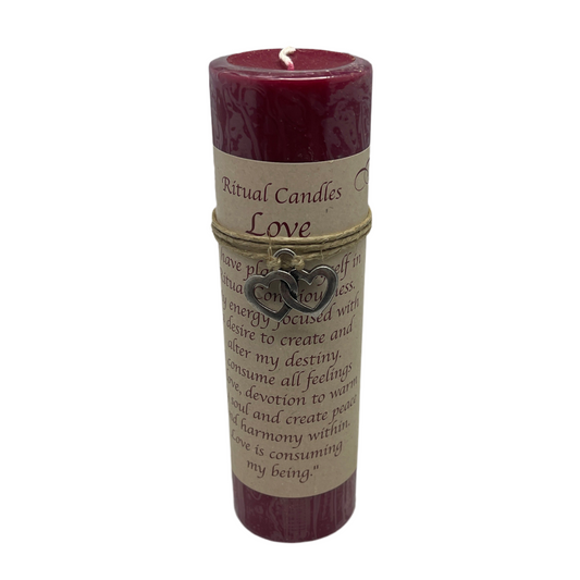 Ritual Candle Love Scented Candle / Pewter Pendant