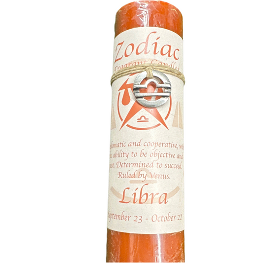 Zodiac Candle Libra Scented Candle / Pewter Pendant