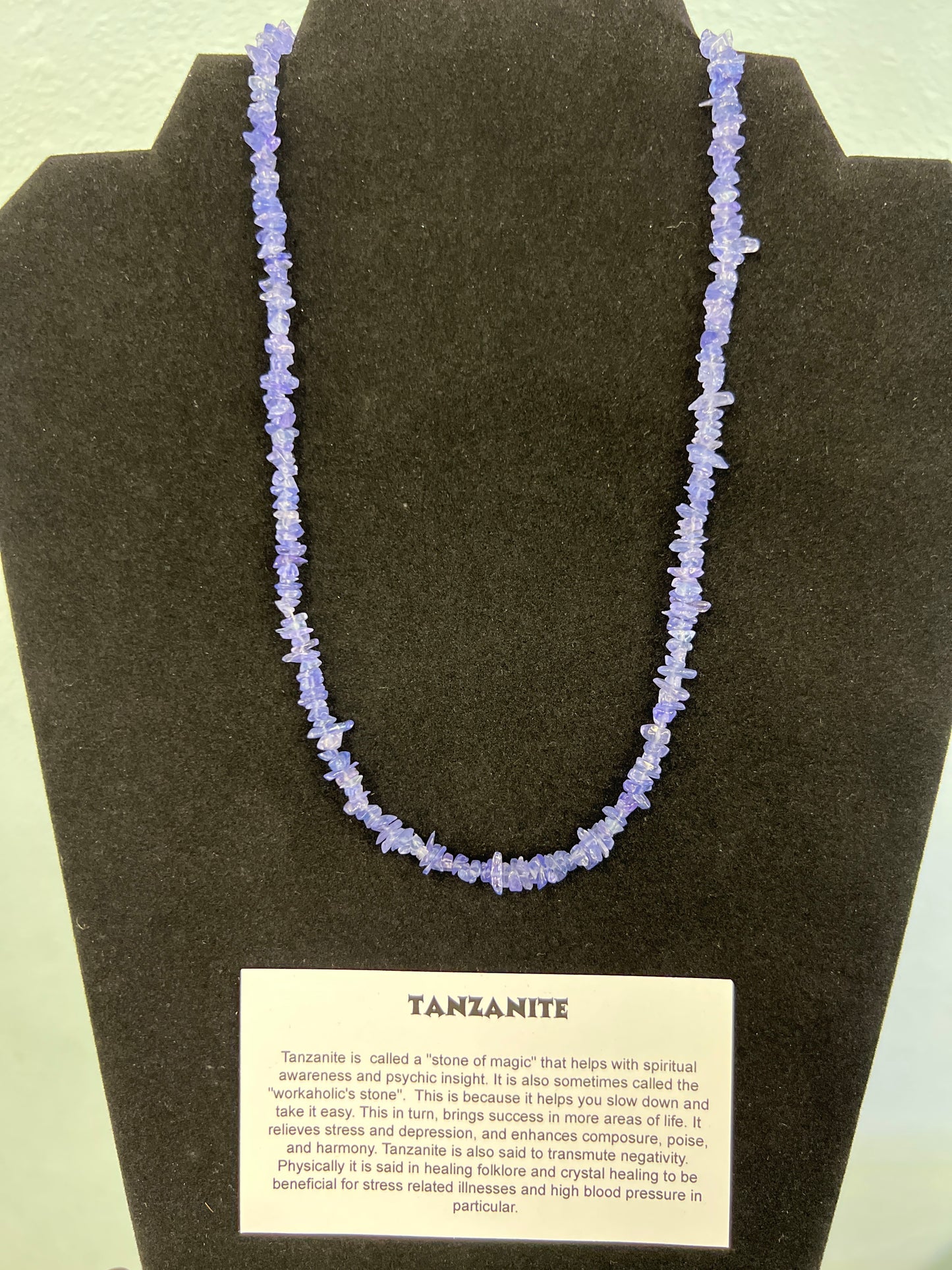 Tanzanite chip necklace