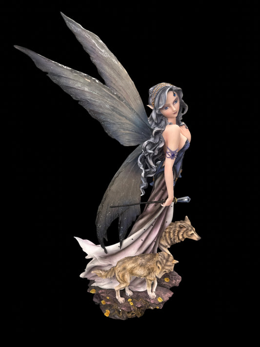 Fairy w/Wolves Statue