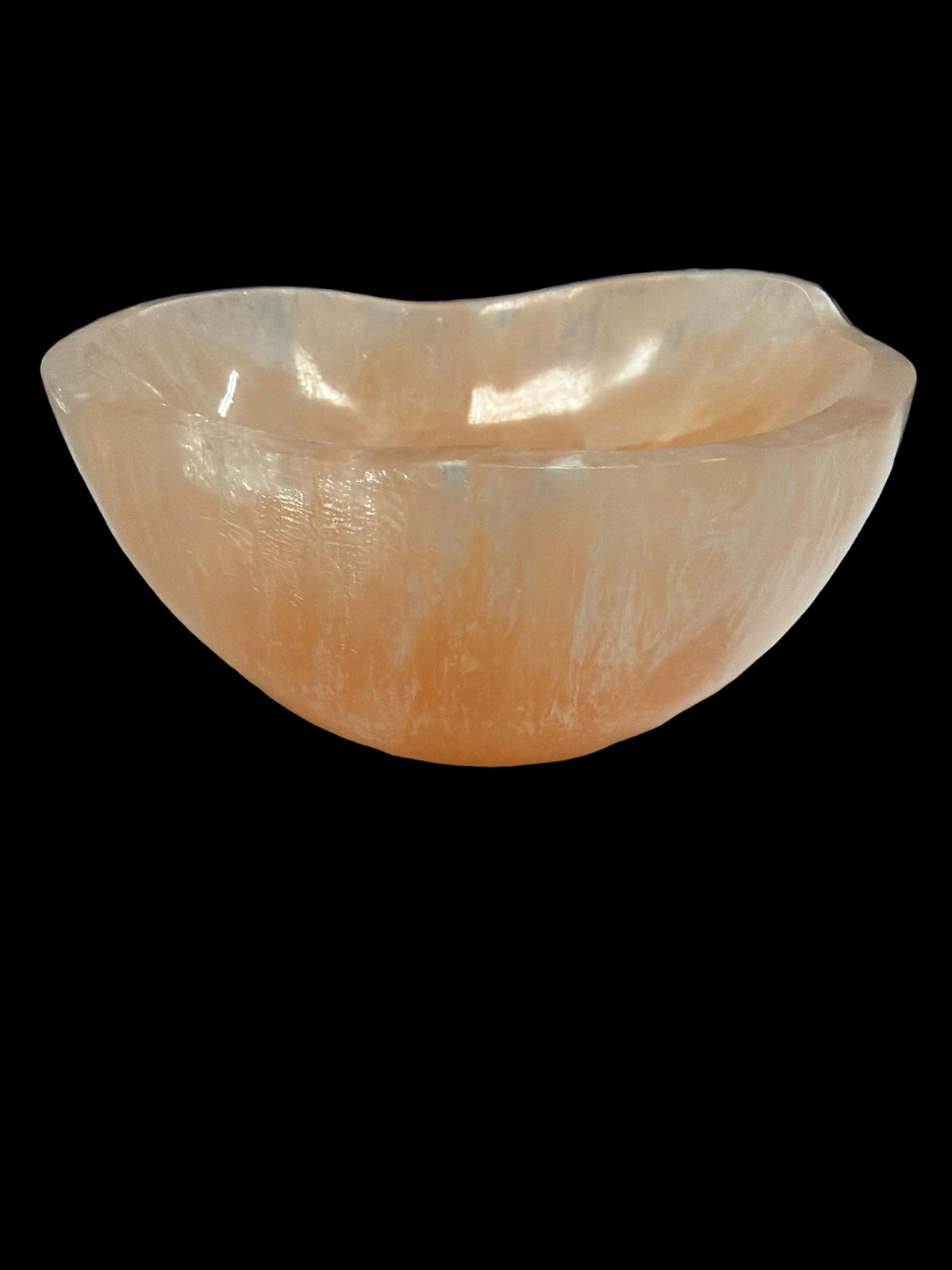 Freeform Orange Selenite Bowl 12cm