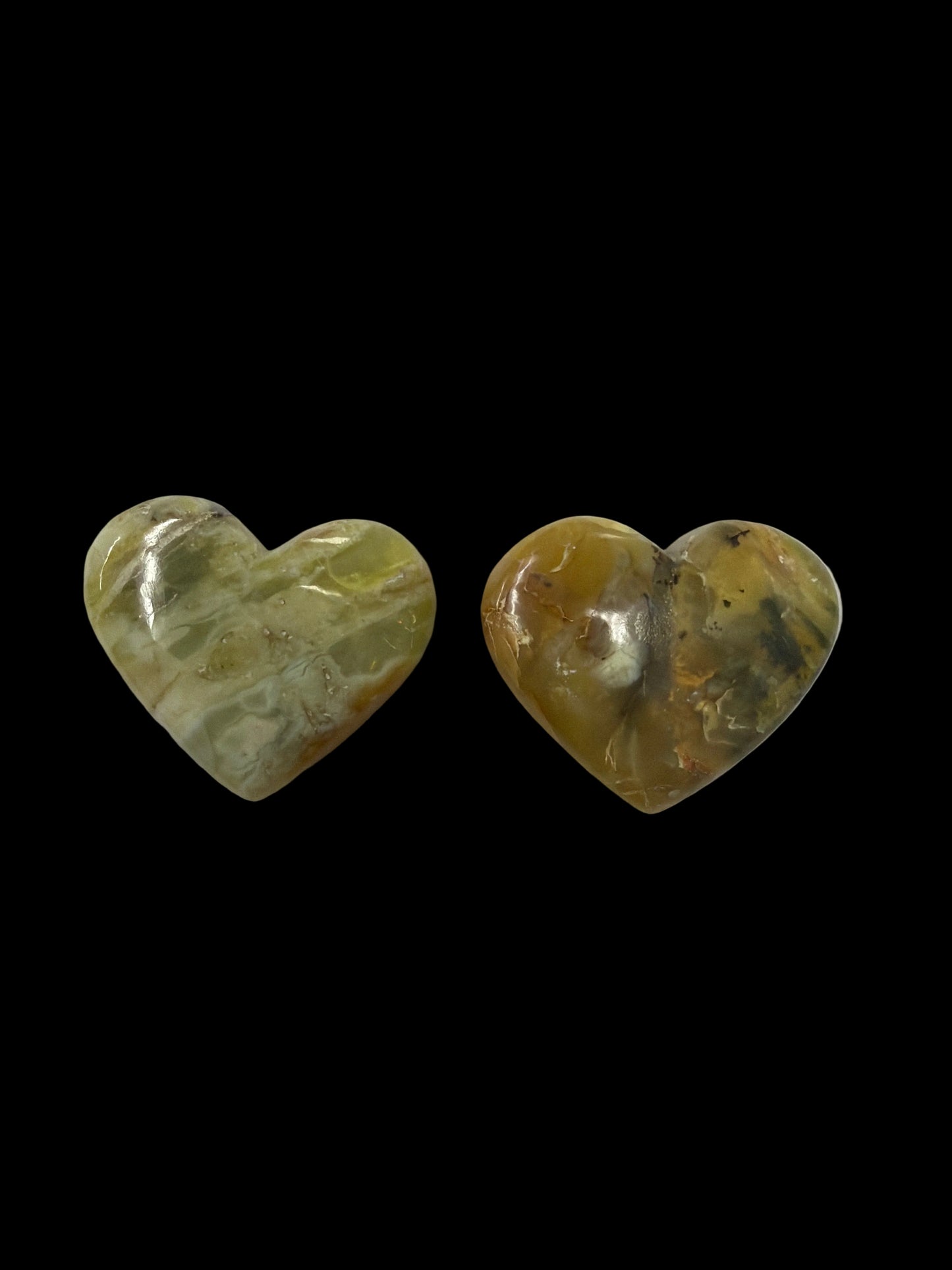 Yellow Opal Palm Stone & Heart