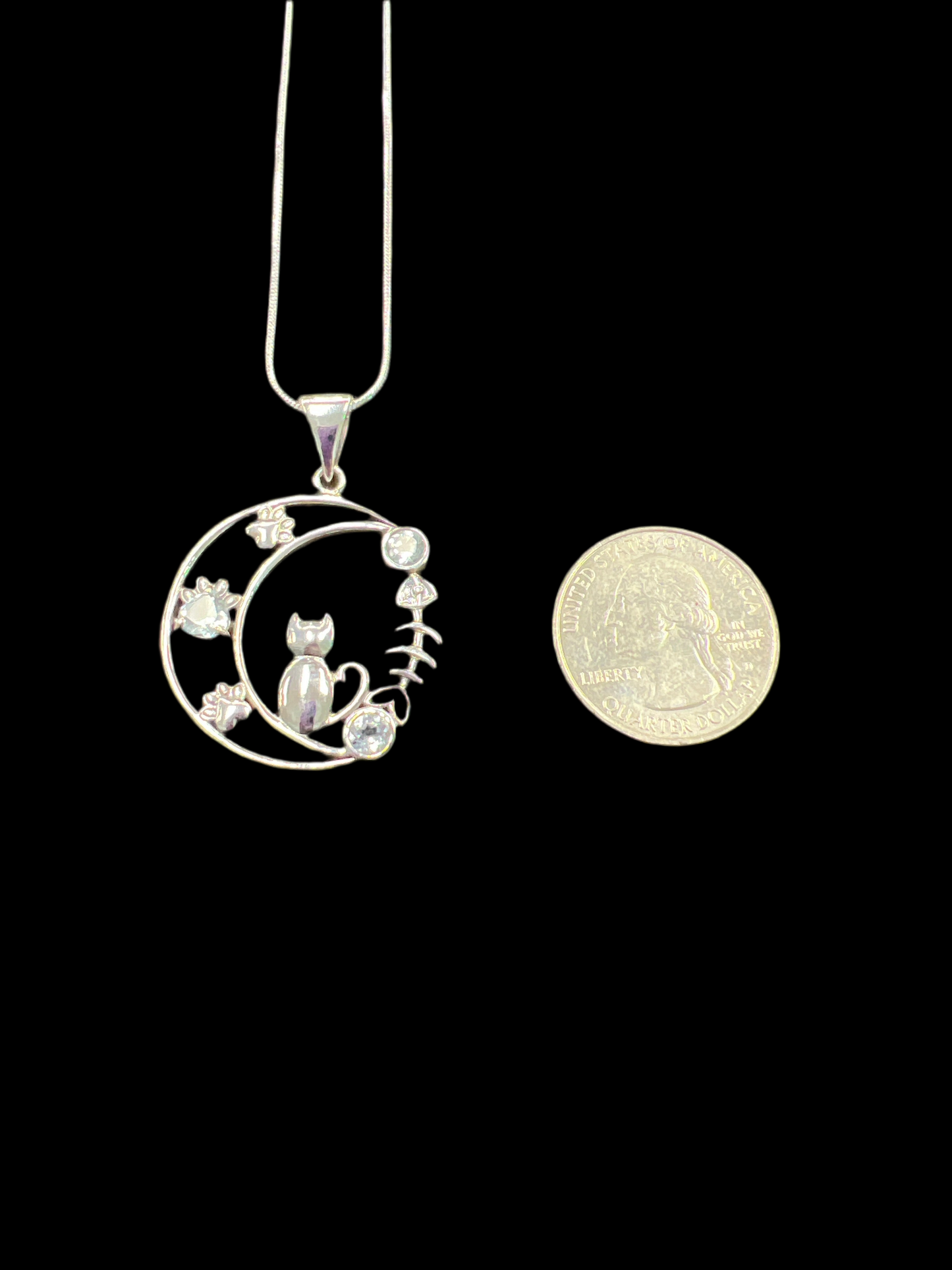 Cat & Moon Necklace