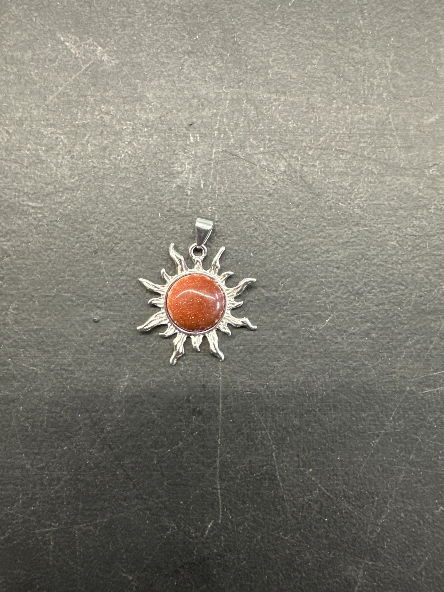 Silver Crystal Sun Necklace