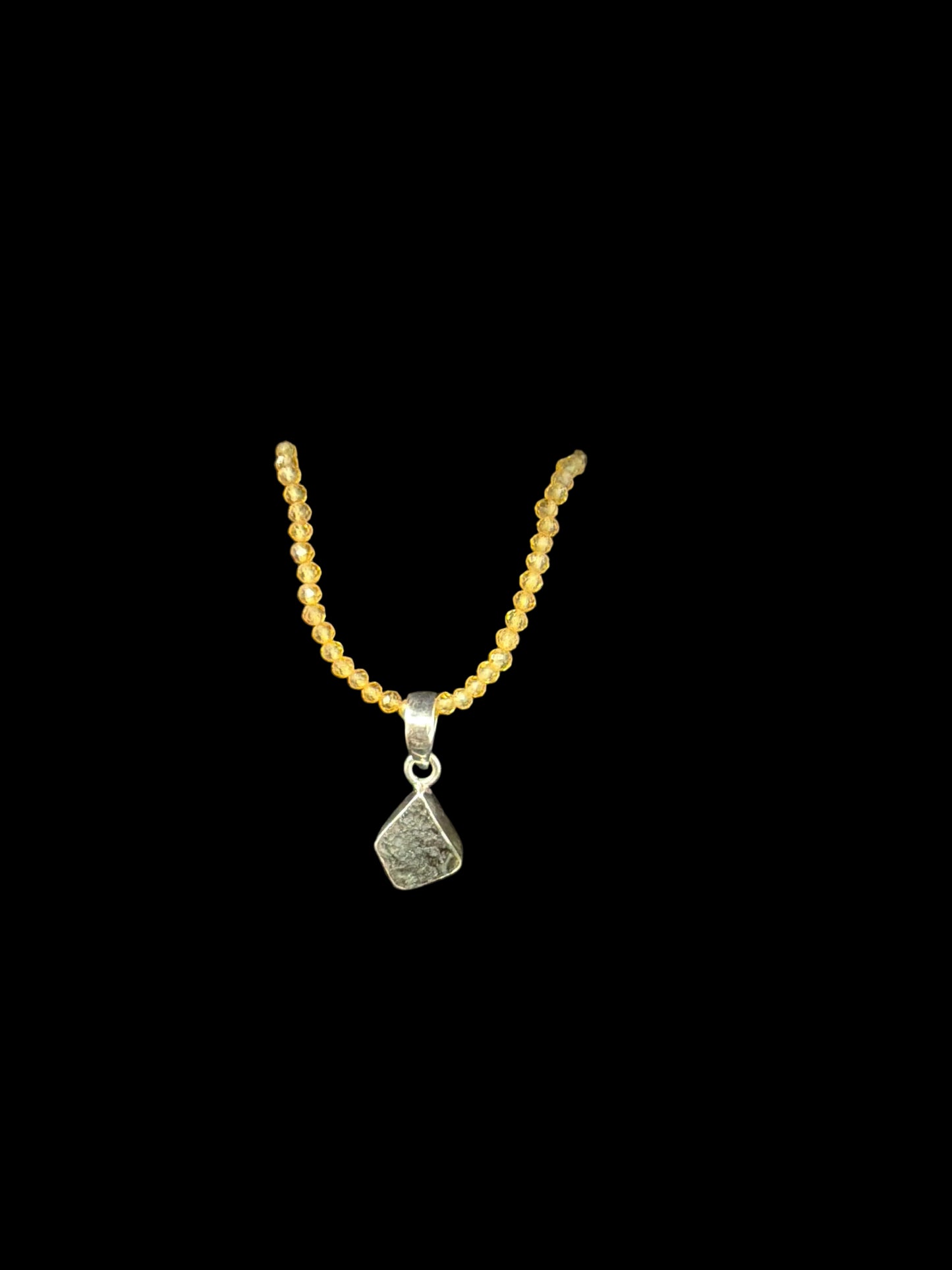 Moldavite & Citrine Necklace