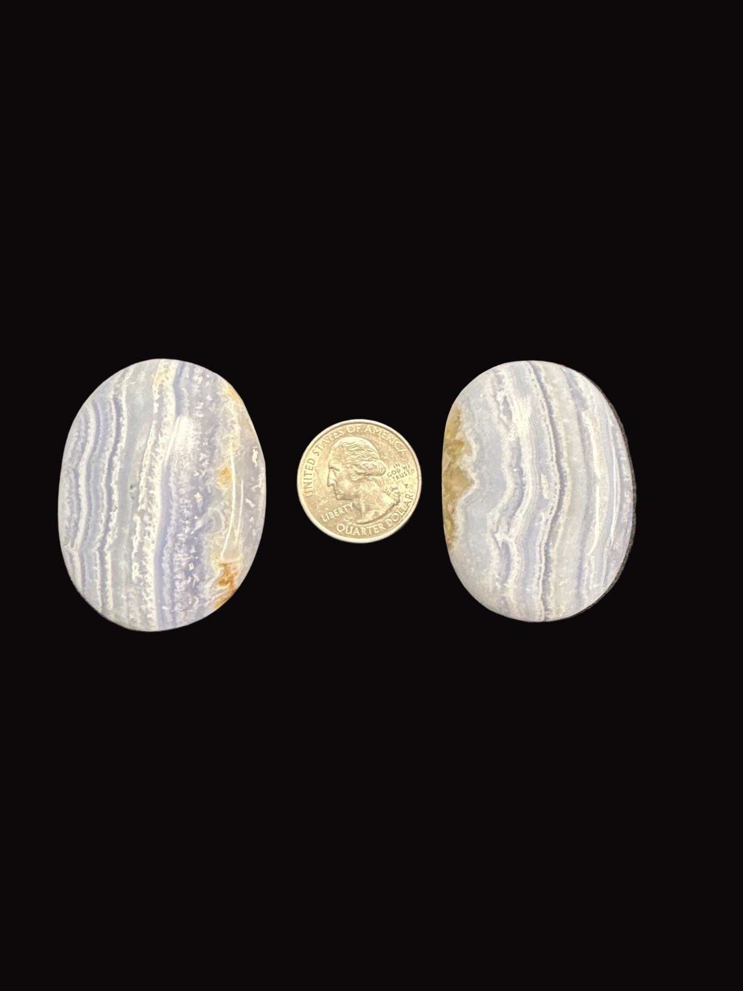 Blue Lace Agate Palm Stone