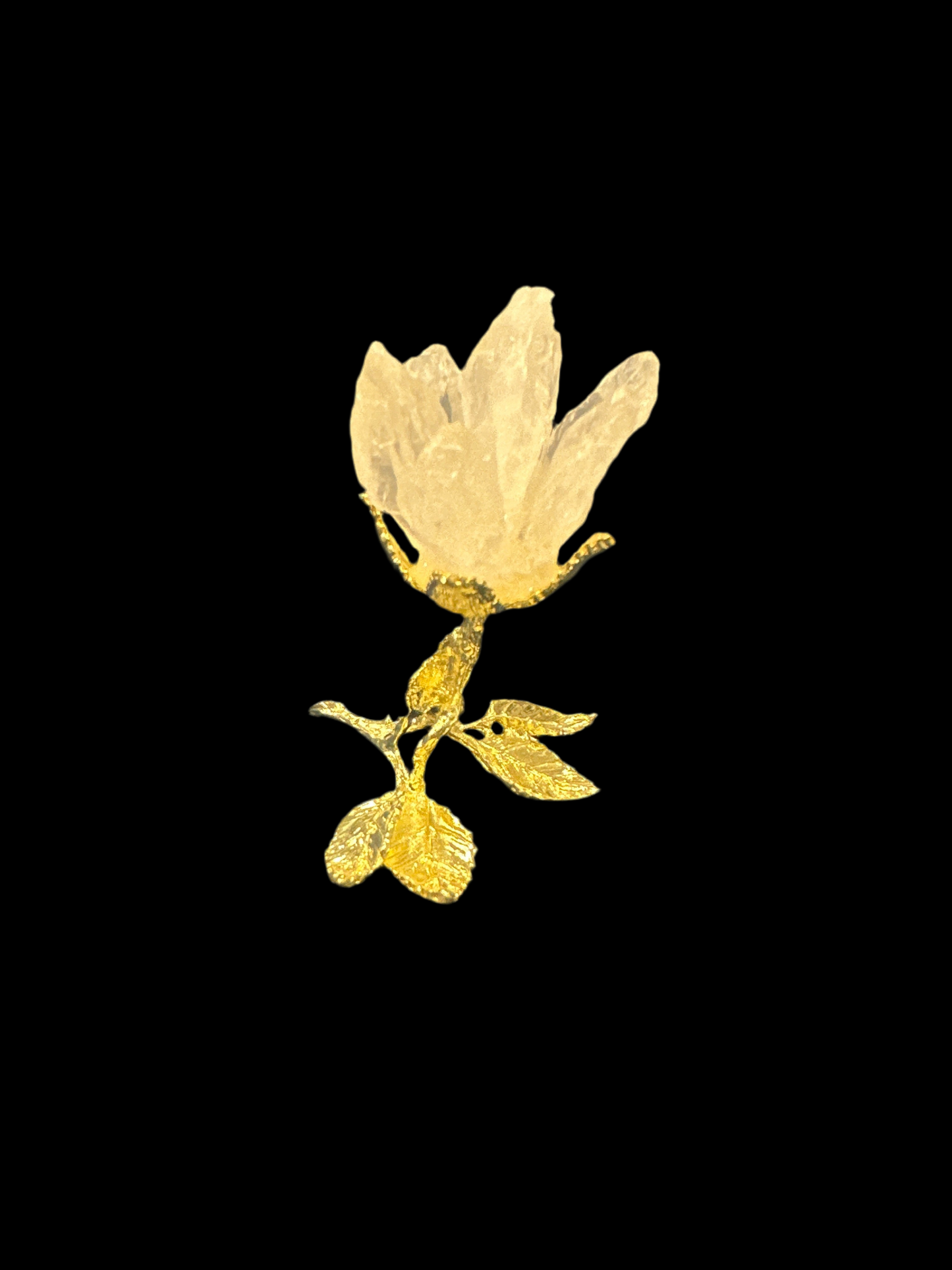 Crystal Rose on metal base