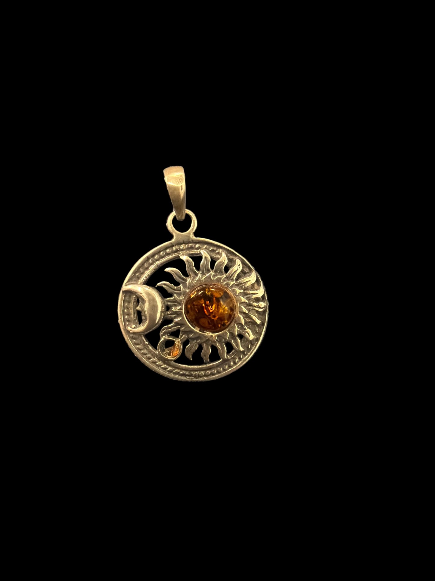 Silver Symbol Amber Necklace