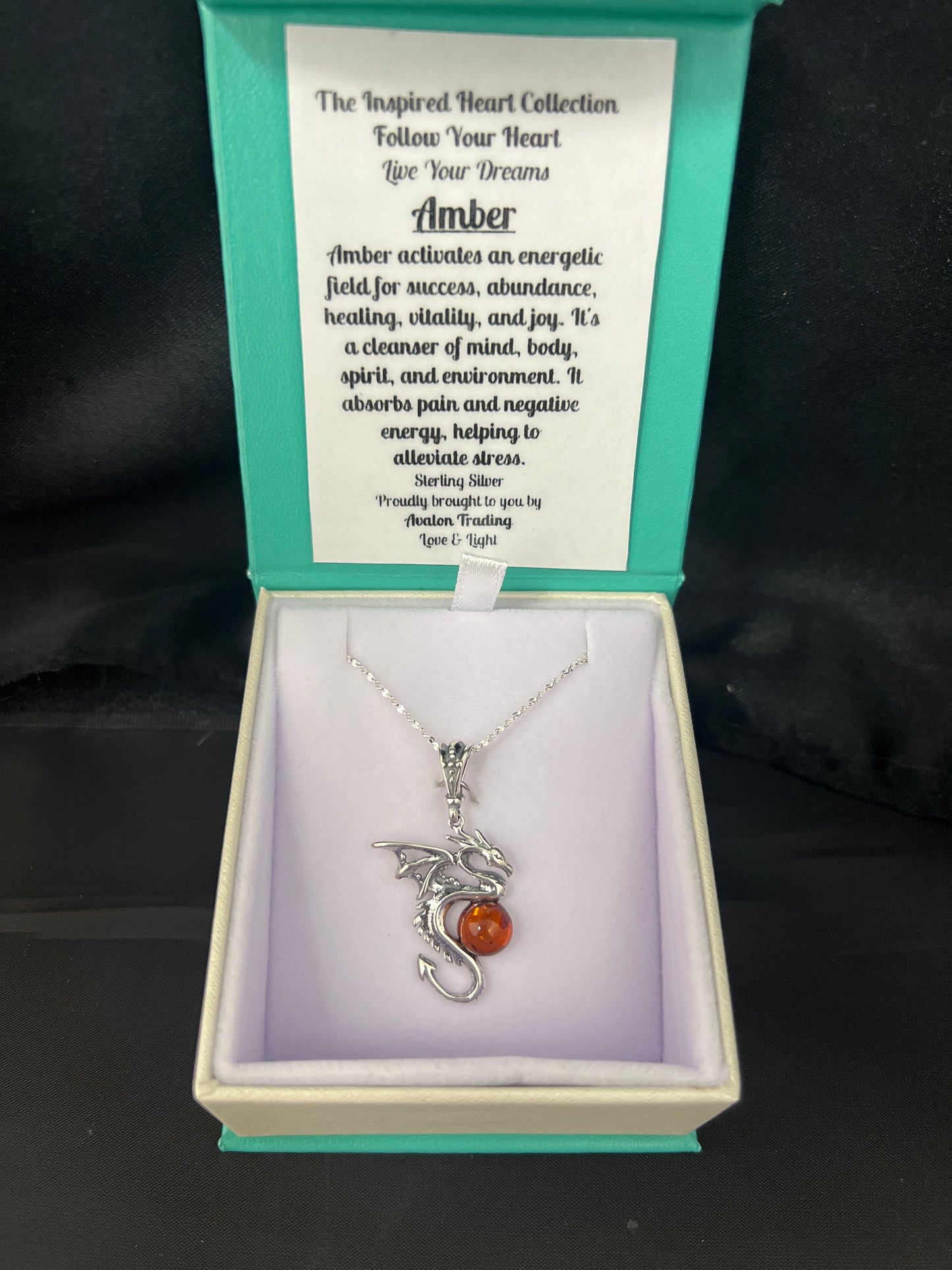 Amber Dragon Necklace