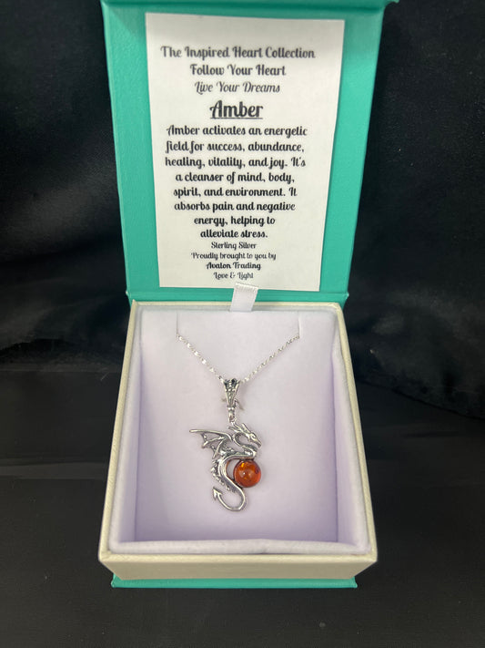 Amber Dragon Necklace
