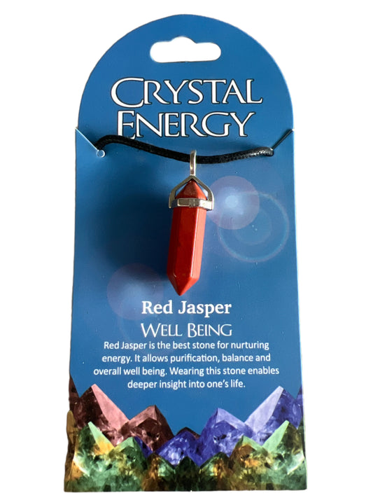 Crystal Energy Pendant: Red Jasper (Well Being)