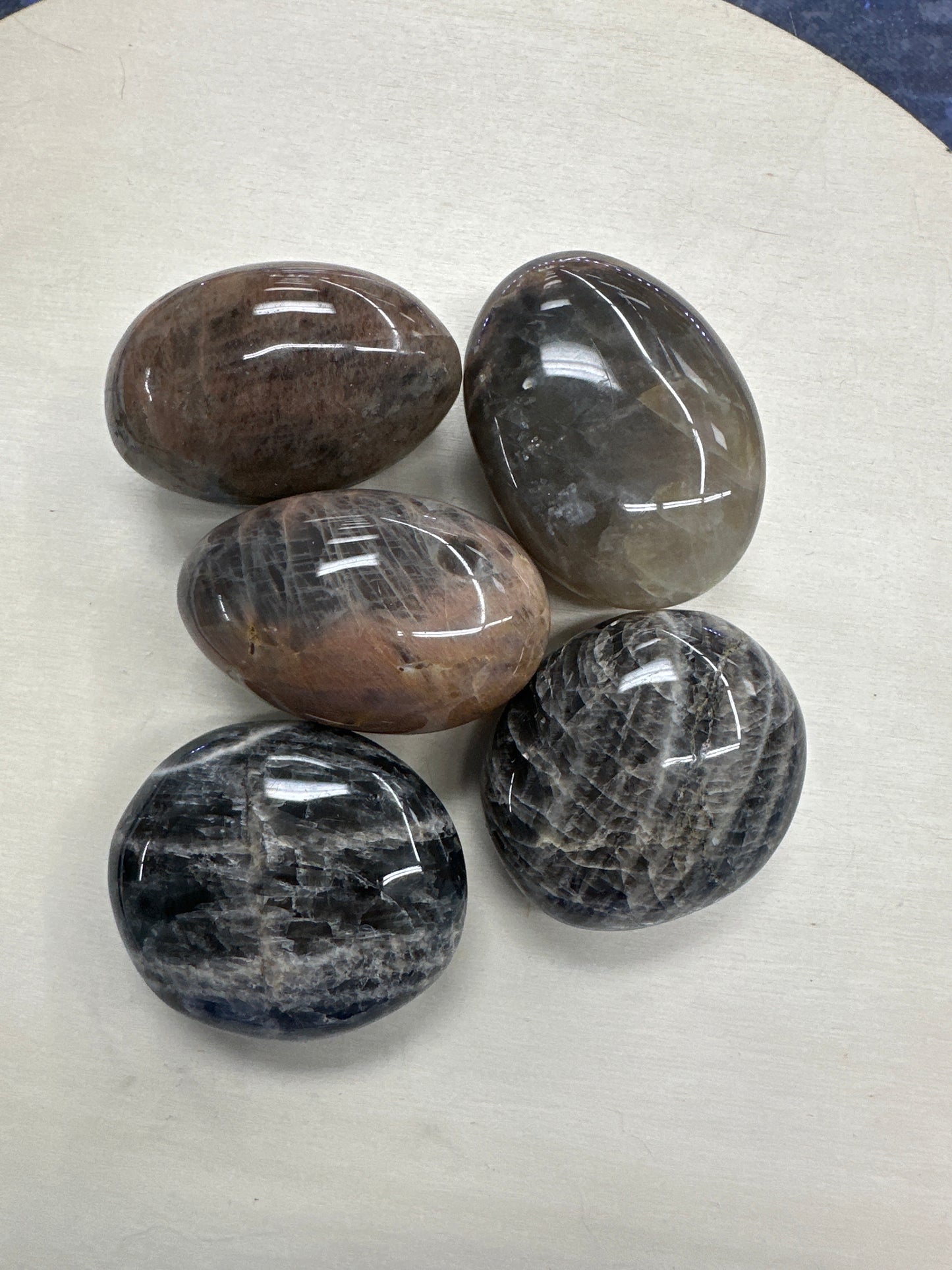 Black Moonstone Palm Stone