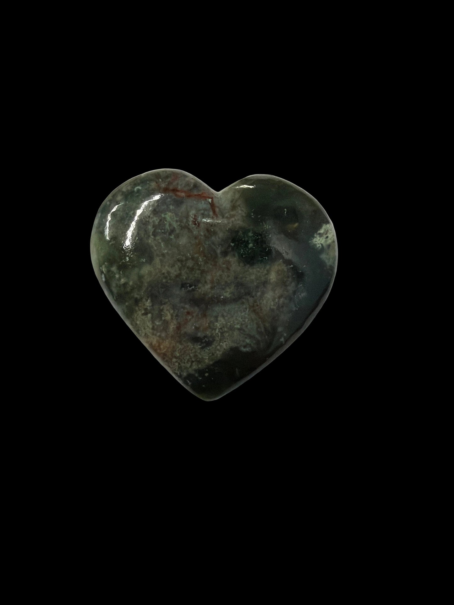 Chrome  Chalcedony Palm Stone & Heart