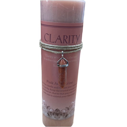 Crystal Energy Candle Clarity-Pink Aventurine