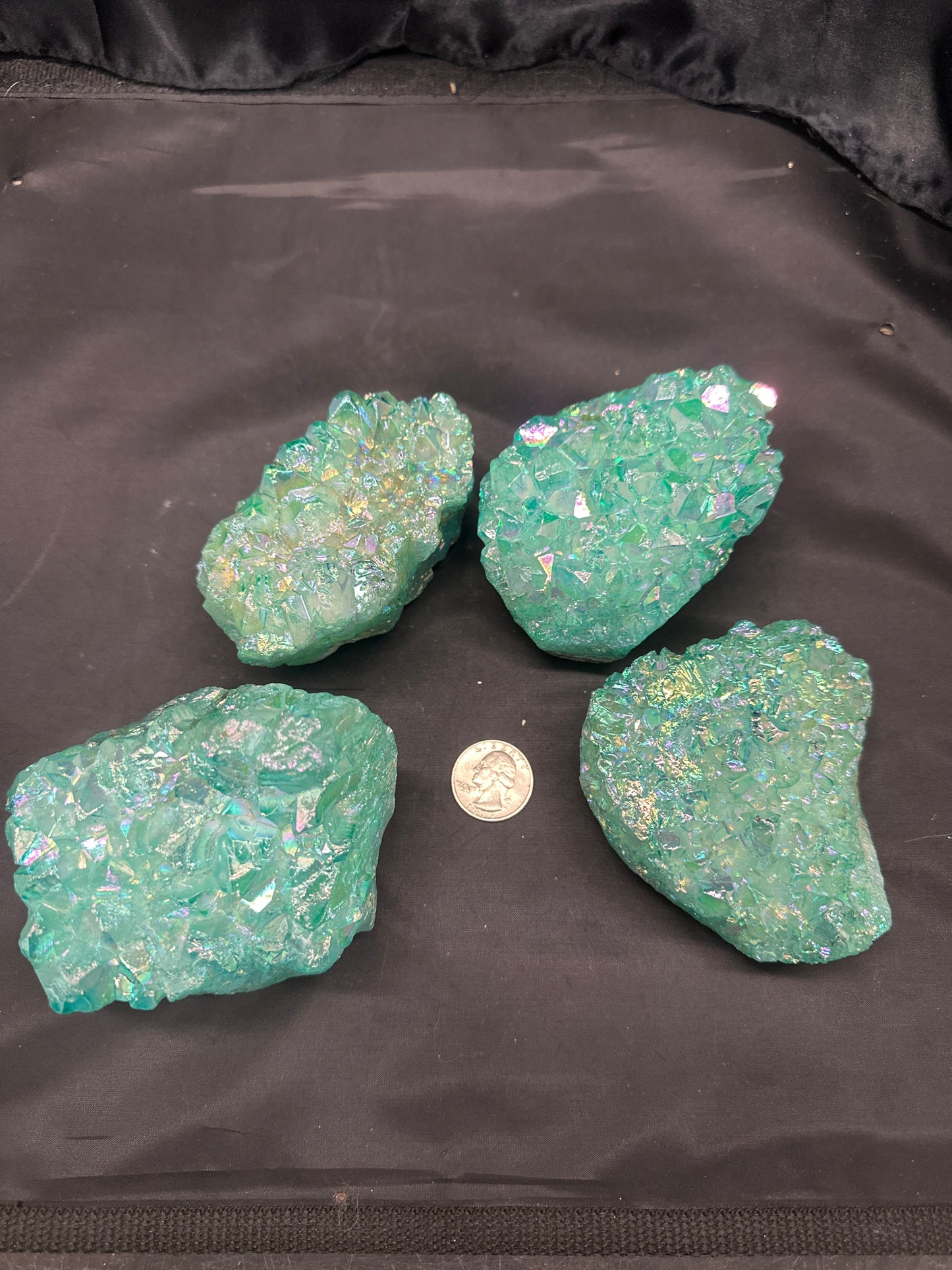 Aqua Apple Aura Quartz Cluster