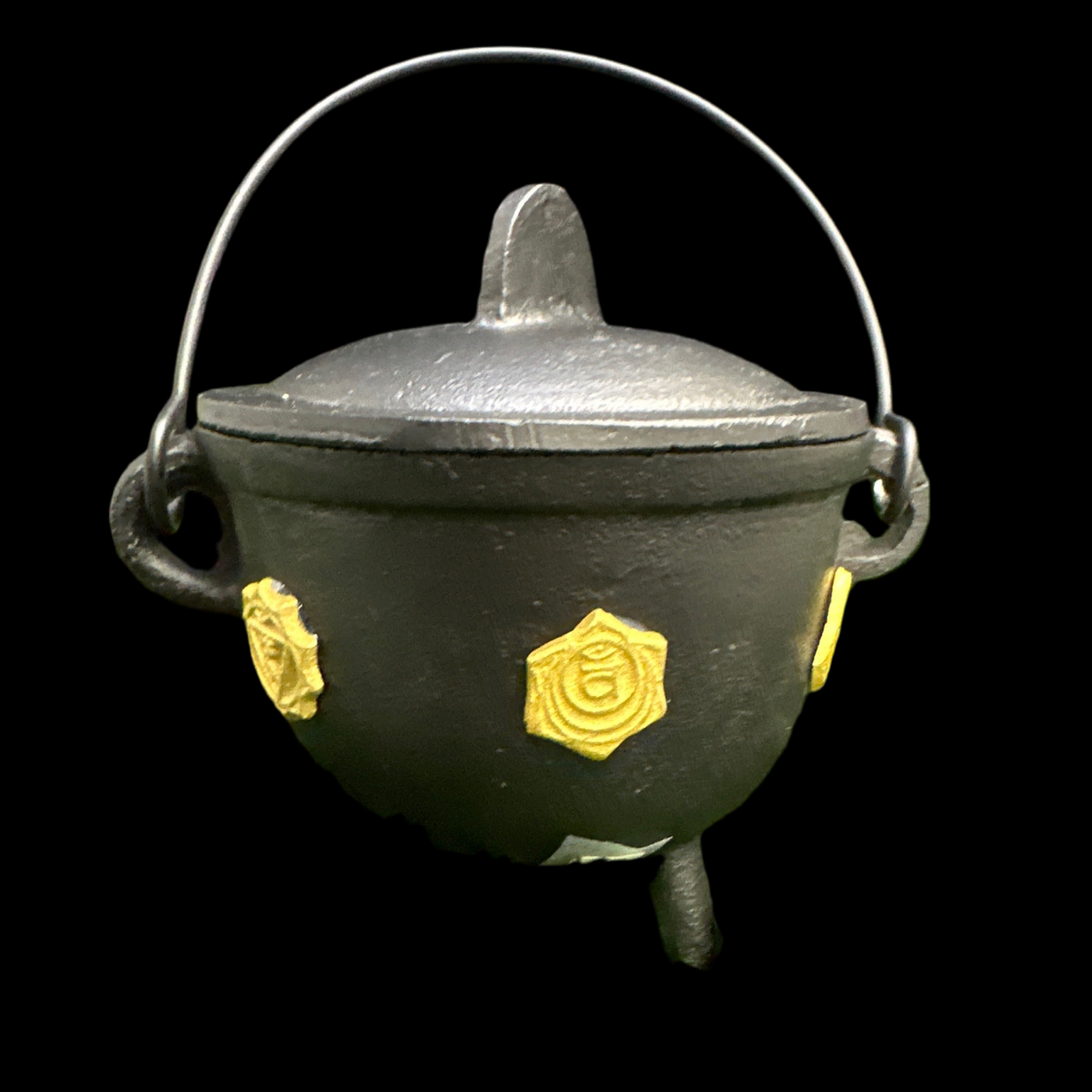 Seven chakra cast iron cauldron