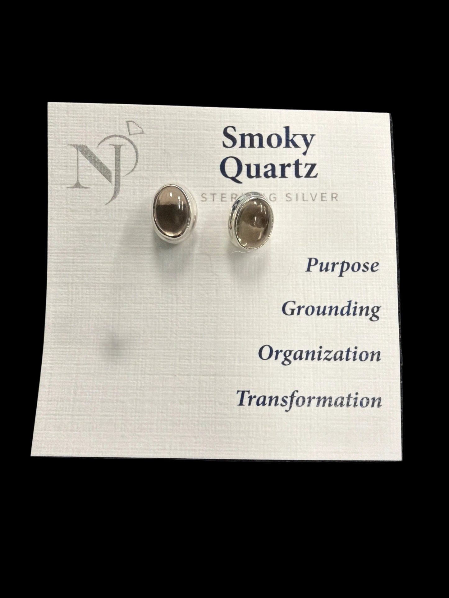 Sterling Silver Smokey Qtz Earring