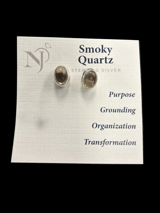 Sterling Silver Smokey Qtz Earring