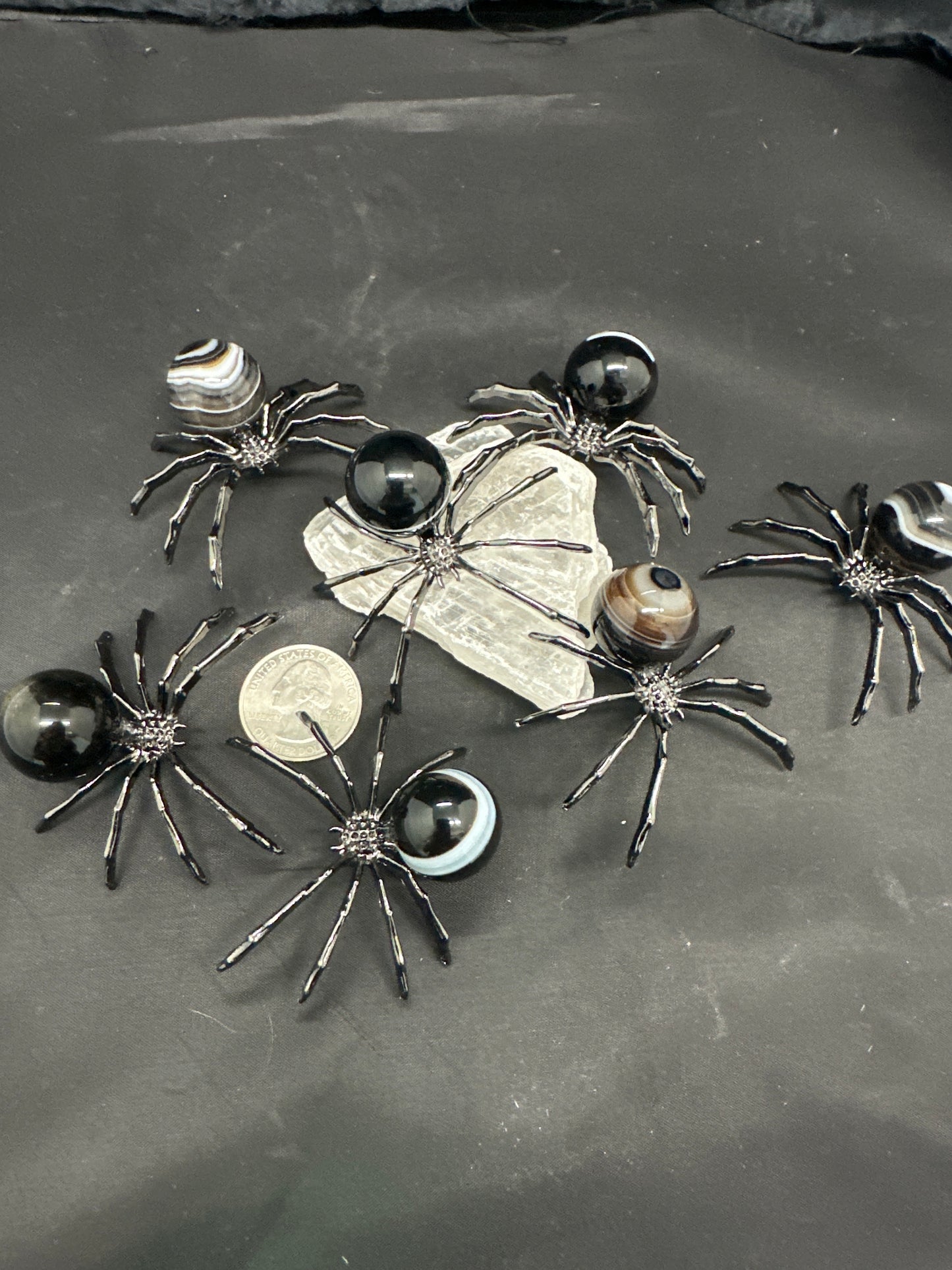 Metal Spiders W/ gemstone