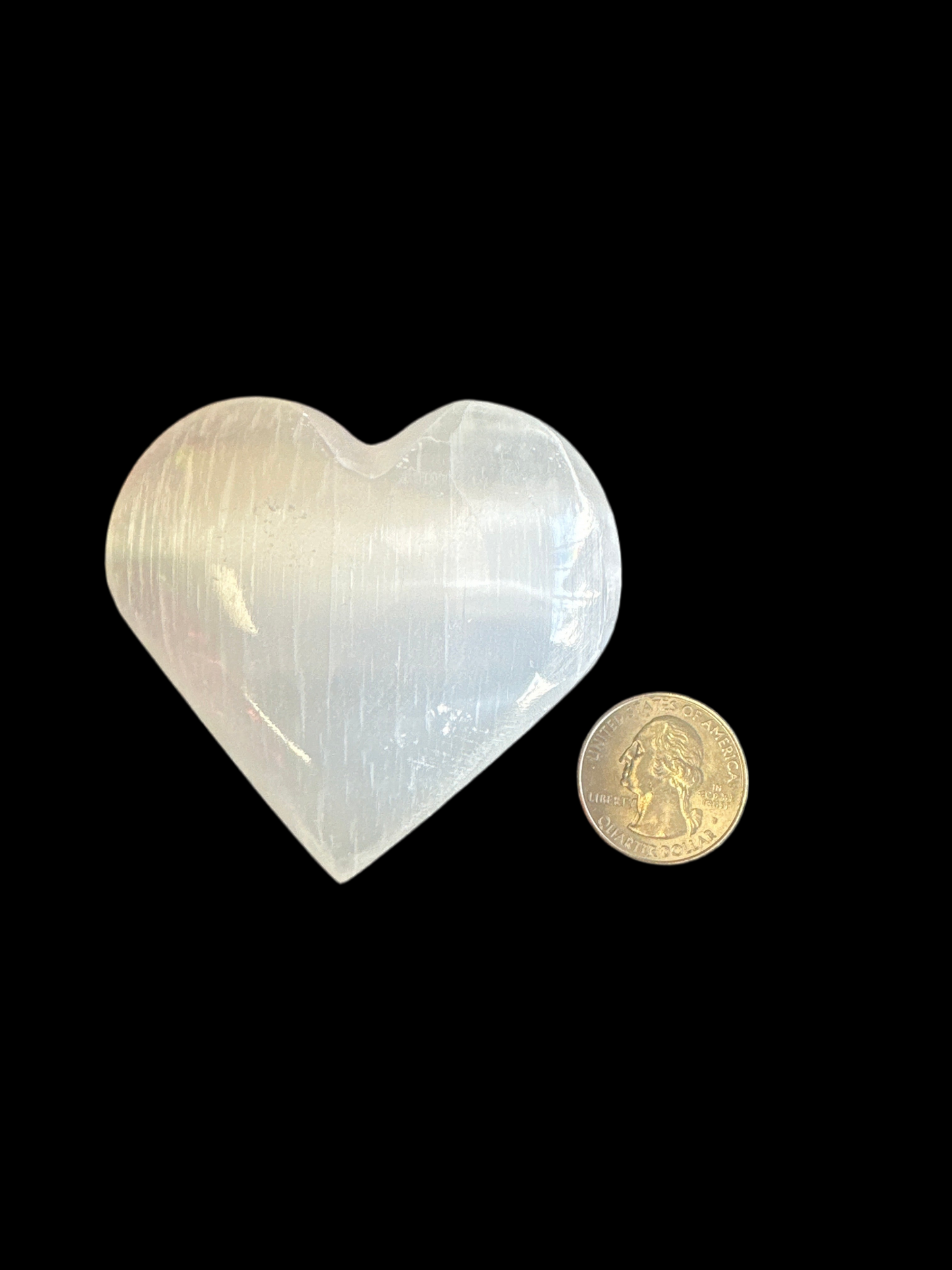 Selenite Heart Palm Stones