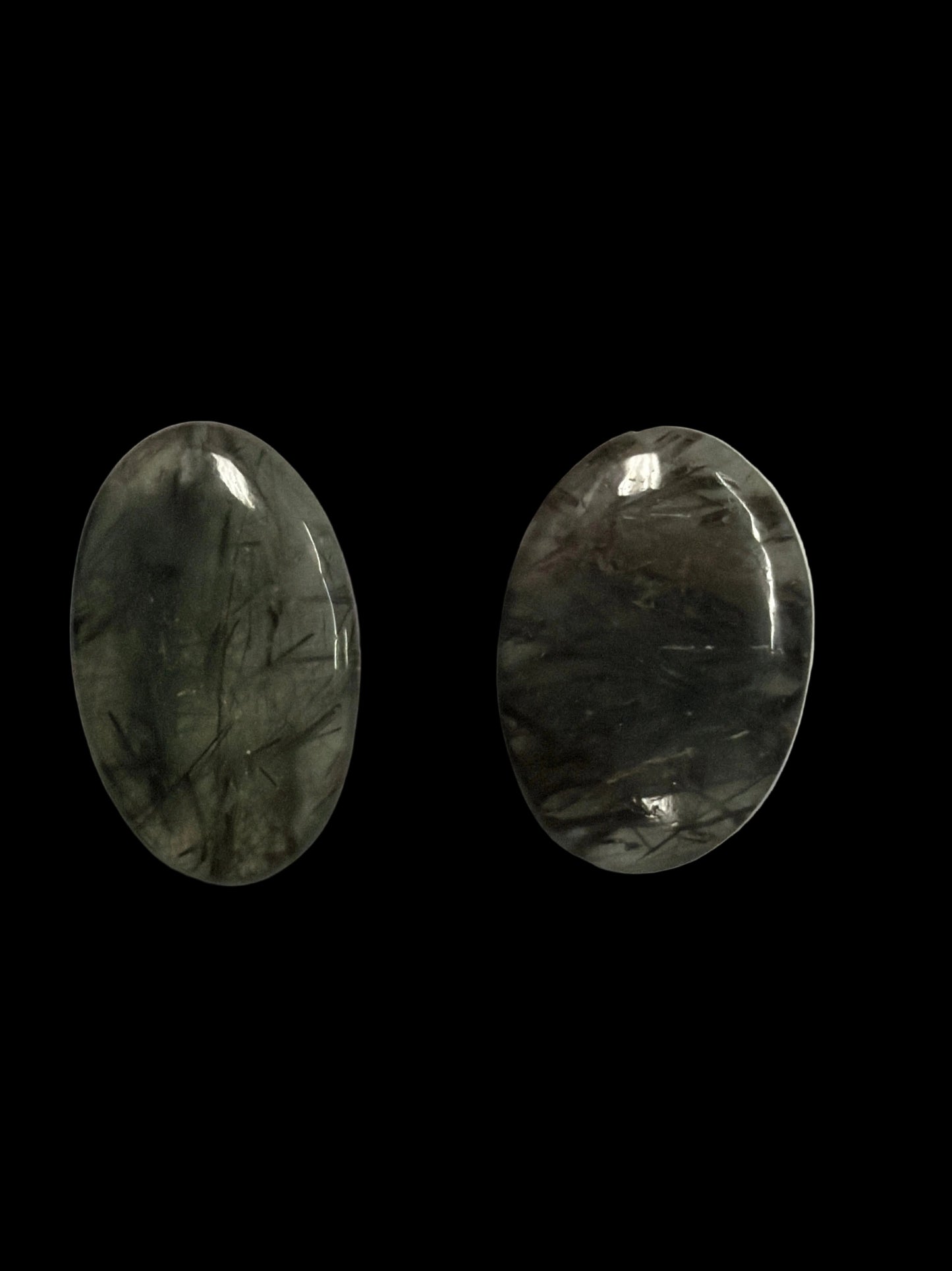 Green Rutile Quartz Palm Stone & Heart