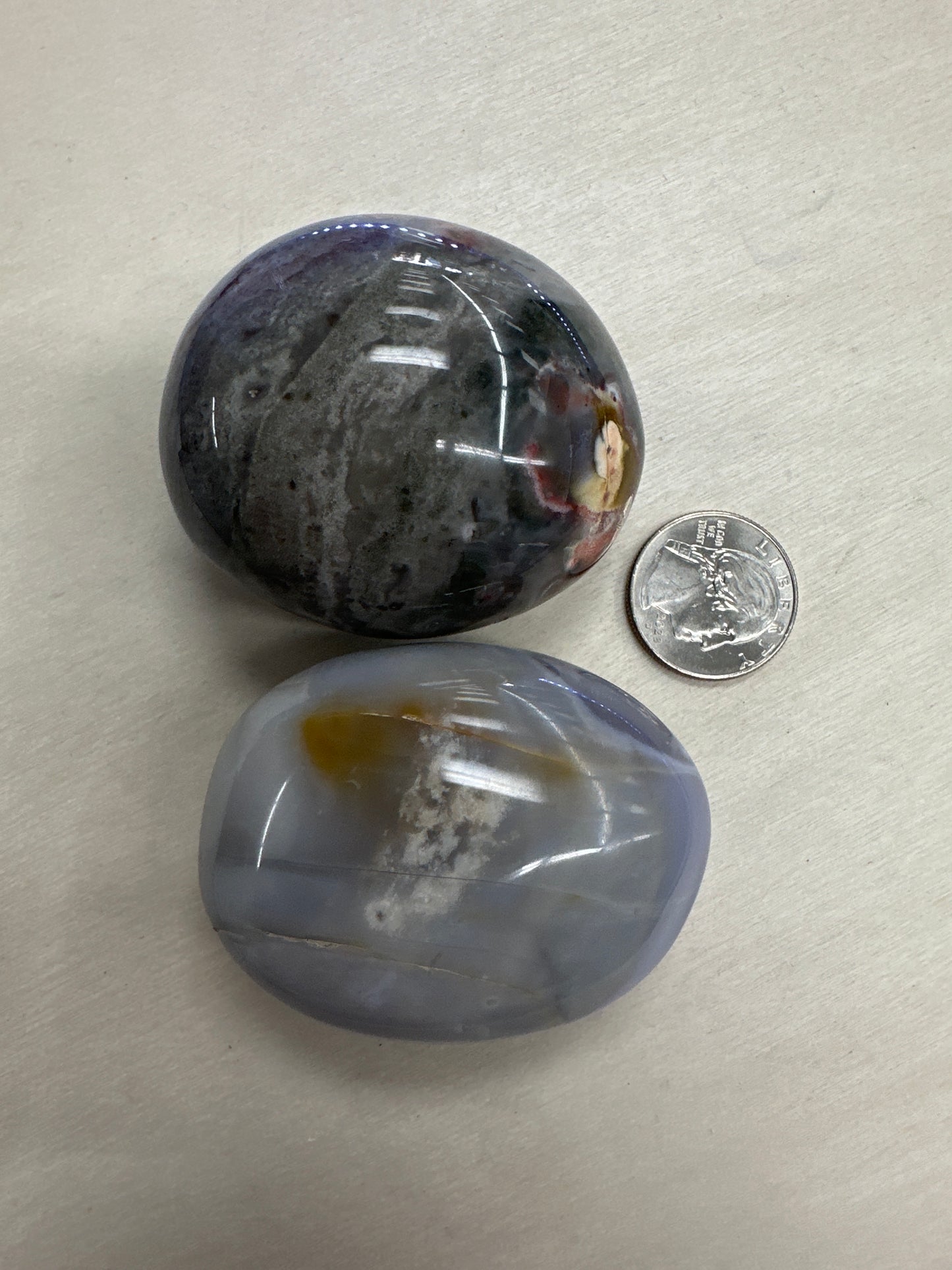 Violet Flame Agate Palm Stones